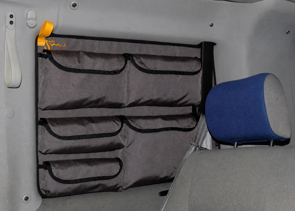 VW T4 kurz Fenstertaschen-Organizer rechts mit Lüftung hinten – Produktansicht