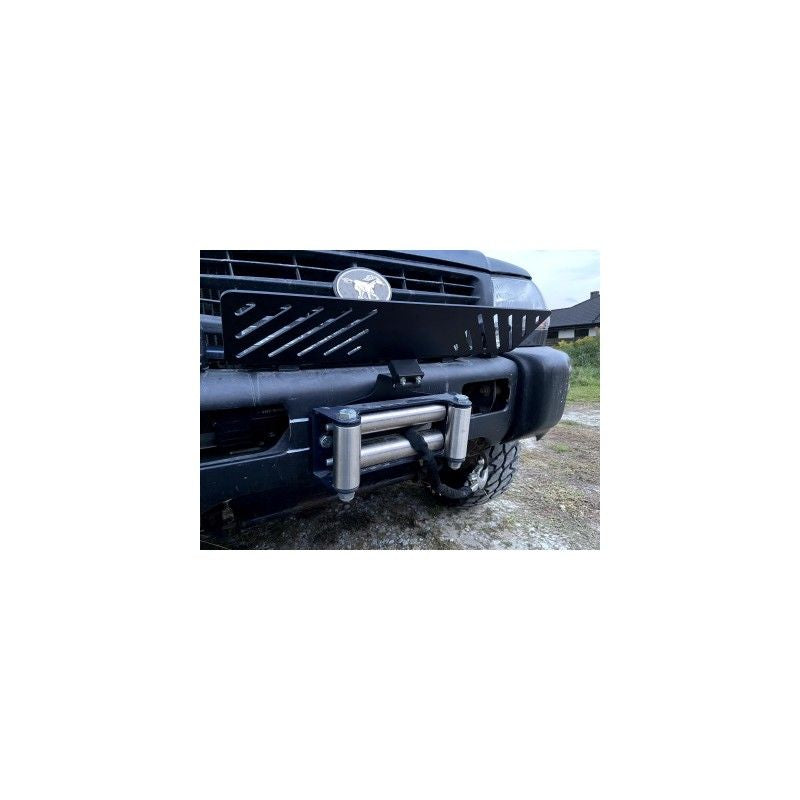 Folding license plate holder for winch