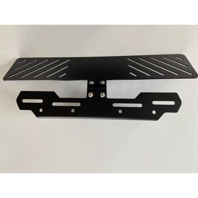 Foldable license plate holder for winch with LED bracket